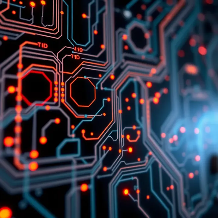 Visualization of digital circuits showcasing binary signals represented by high and low voltage levels