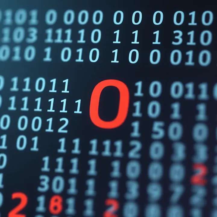 Diagram illustrating the binary numbering system with digits zero and one