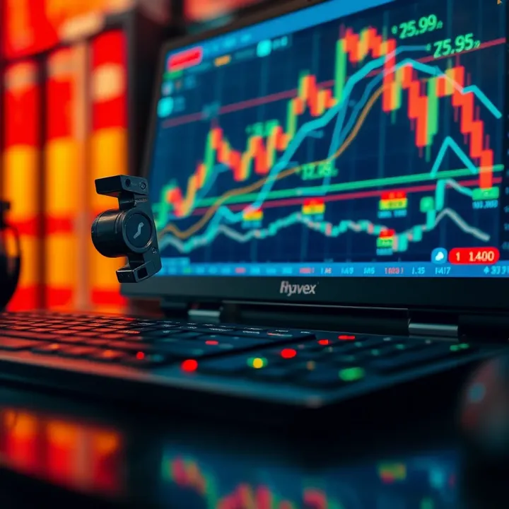 Diagram showing binary options trading mechanisms with financial charts