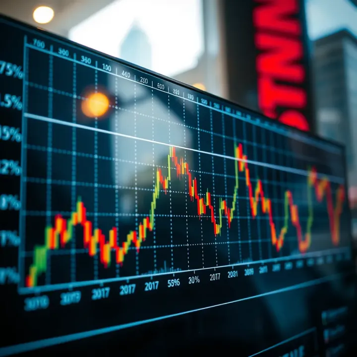 Graph illustrating fluctuations in binary options market quotes