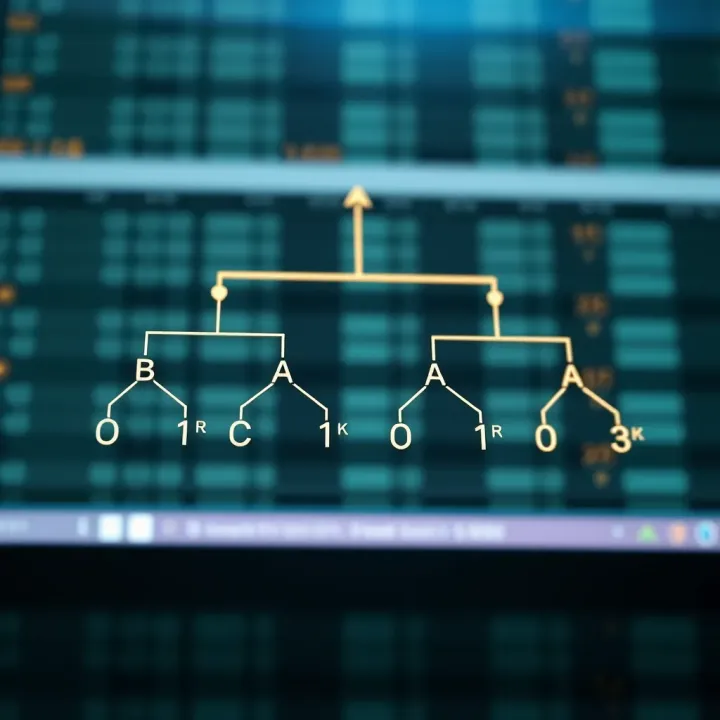 Diagram of a binary search tree showing hierarchical node connections and left-right child structure