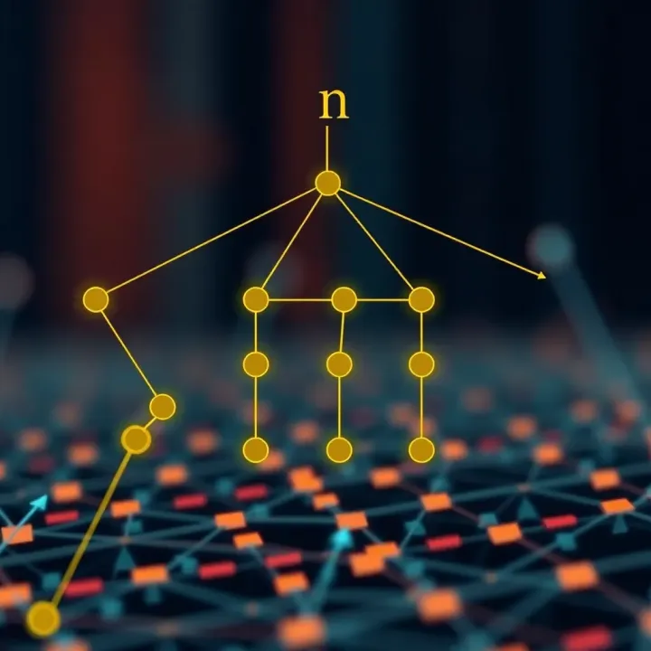 Diagram illustrating the hierarchical structure of a binary search tree with nodes connected by branches showing their sorted order
