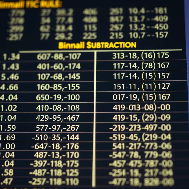 Comparison chart showing differences between binary and decimal subtraction methods