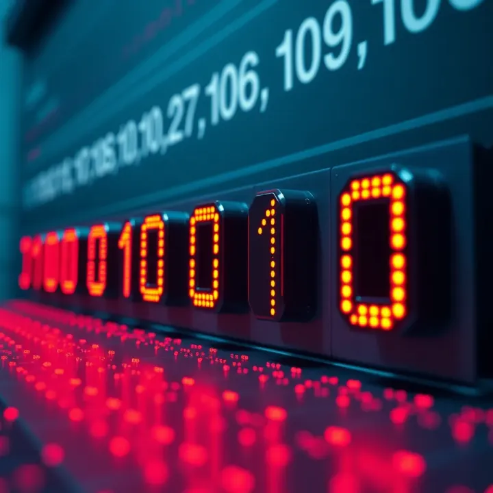 Illustration of binary digits aligned with their positional values for conversion