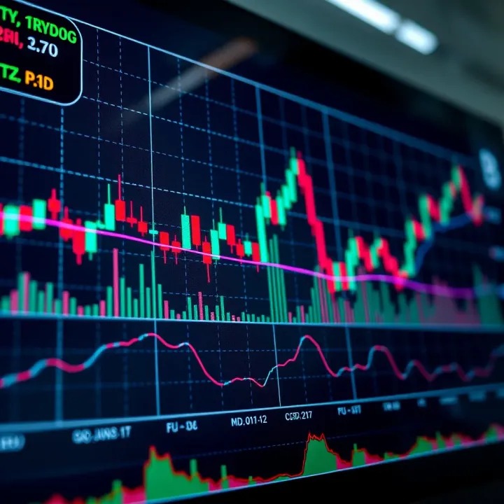 Candlestick chart illustrating common cryptocurrency trading patterns