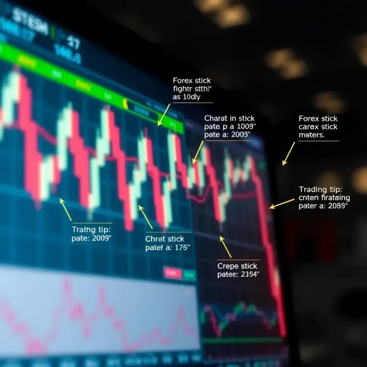 Annotated forex trading chart highlighting key candlestick formations with trading tips