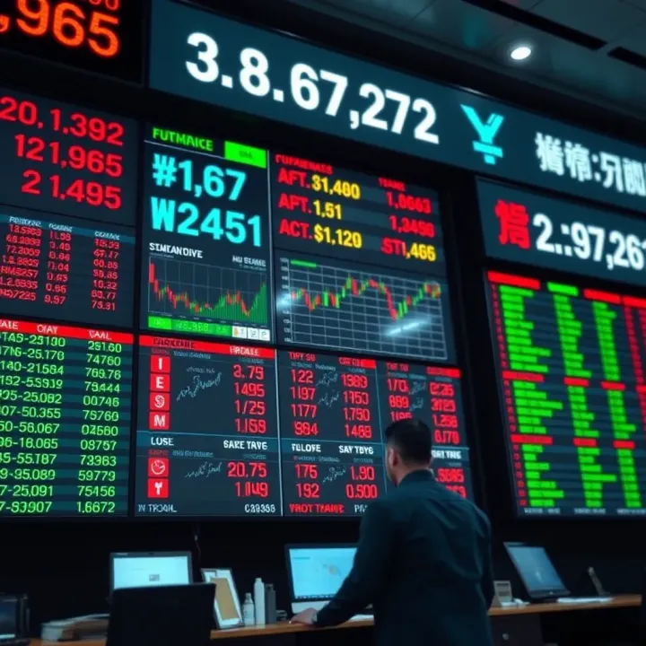 Global currency exchange rates displayed on digital screens representing forex market activity