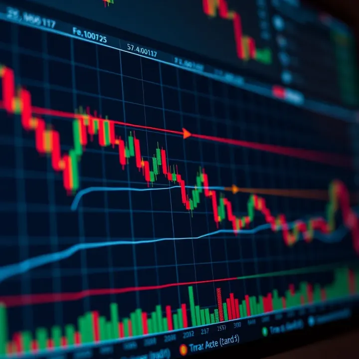 Graph showing various forex trading patterns such as head and shoulders, double top, and triangles on currency price charts