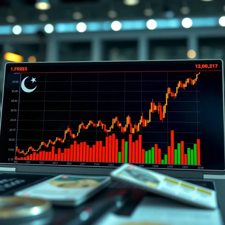 Graph showing impact of economic events on currency exchange rates in Pakistan