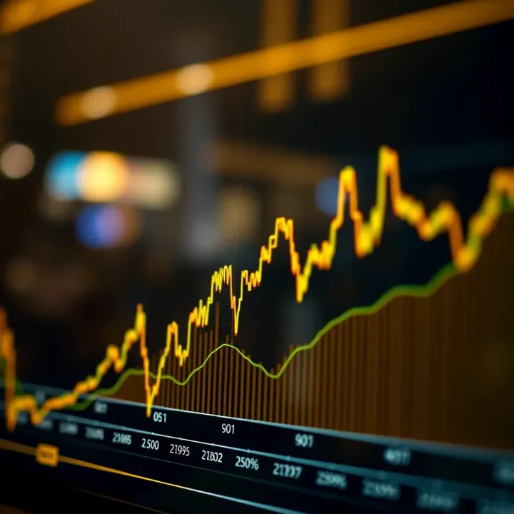 Graph showing gold price fluctuations influenced by market factors
