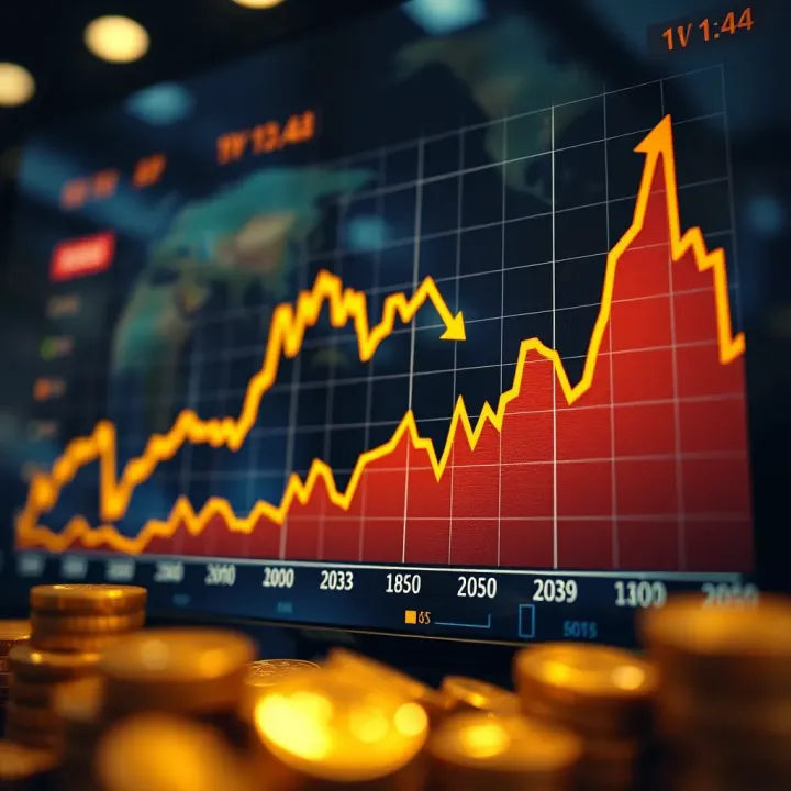 Gold Price Trends Reflecting Market Dynamics Graph showing trends in gold per tola prices influenced by global markets