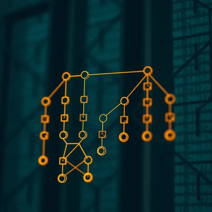 Diagram showing the structure of a binary search tree with nodes connected by branches
