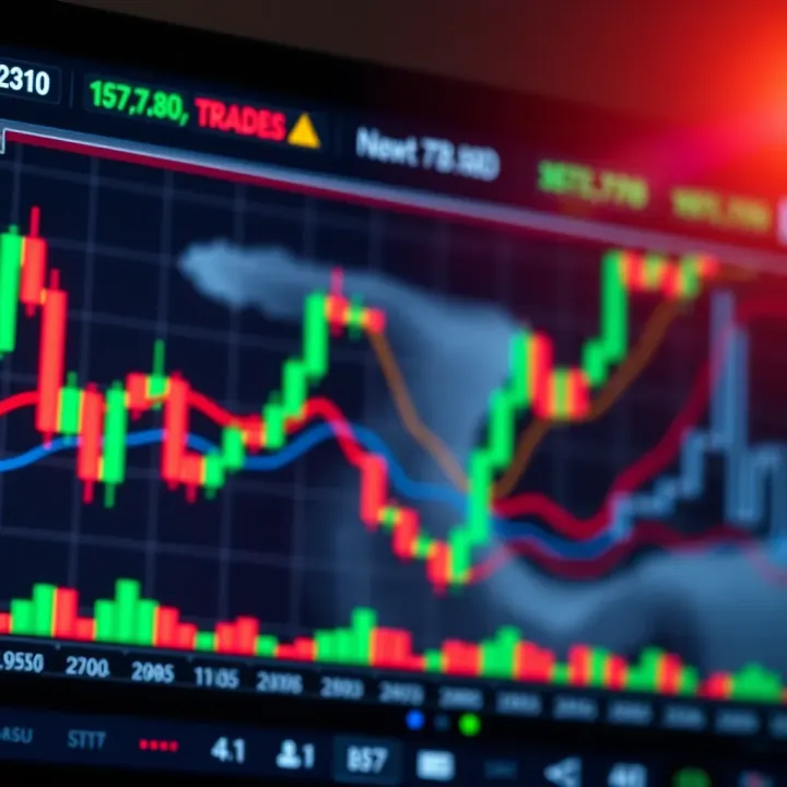 Chart displaying bullish and bearish candlestick patterns indicating market trends