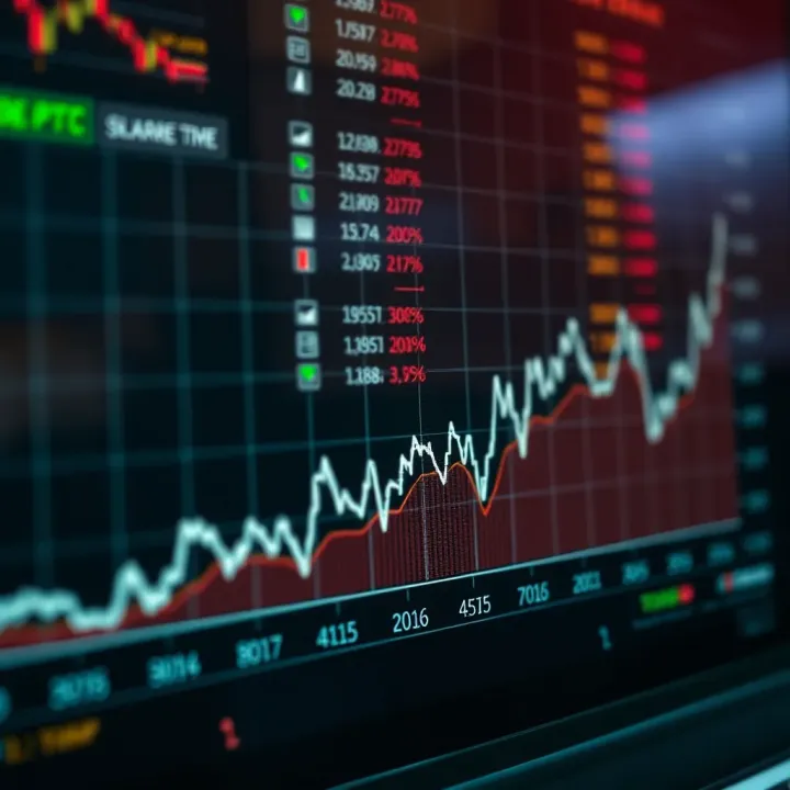 Graph showing trends and fluctuations in PTC share price over time