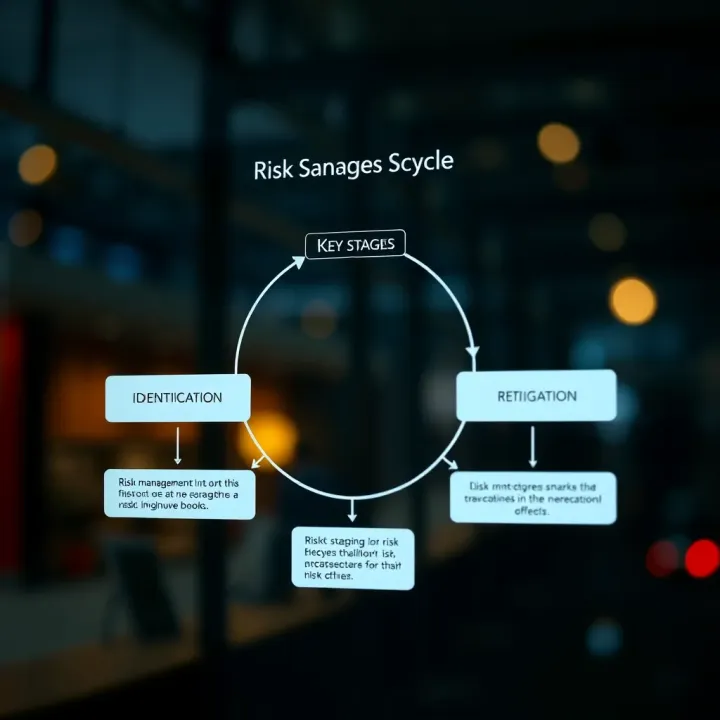Flowchart illustrating key stages of risk management including identification, assessment, and mitigation