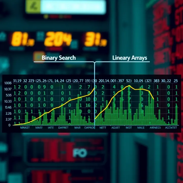Efficiency Comparison Between Binary Search and Linear Search Methods Comparison chart showing binary search efficiency versus linear search in sorted arrays